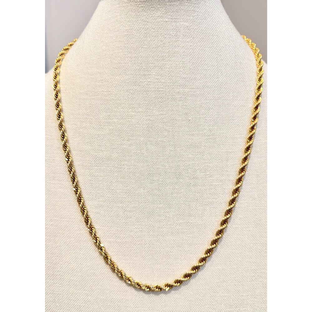Authentic Monet Gold Tone Rope Chain Necklace 24”